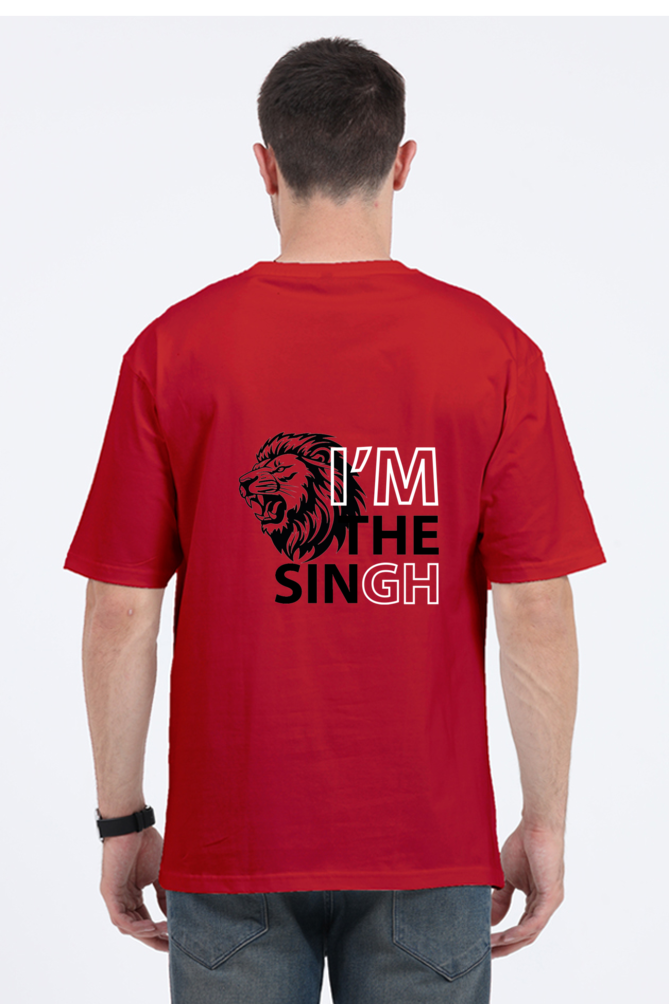 "I'm the Singh" Lion Graphic Oversized T-Shirt