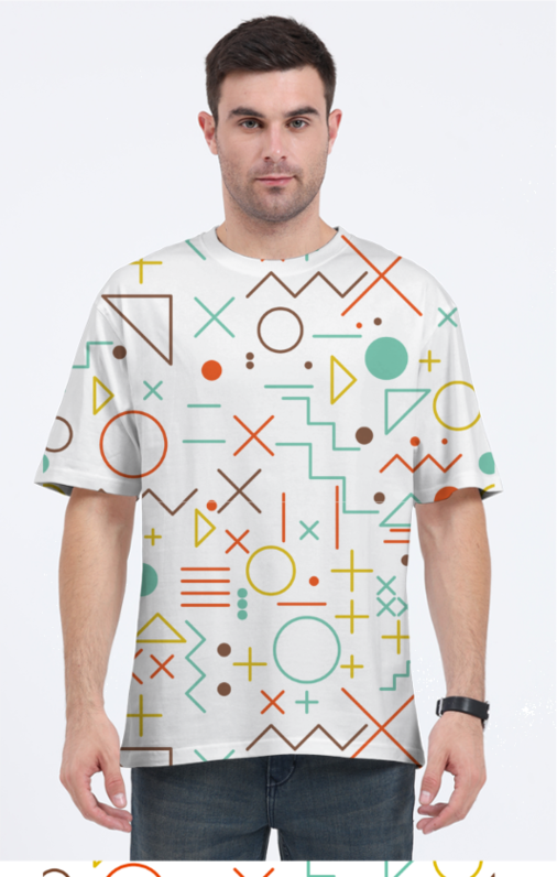 "Geometrical Pattern" Men's Oversized T Shirt