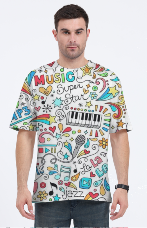 "Music" Men's Oversized T shirt