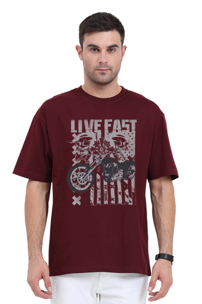 Live Fast Oversized Men's T shirt