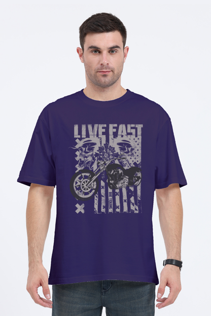 Live Fast Oversized Men's T shirt