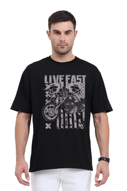 Live Fast Oversized Men's T shirt