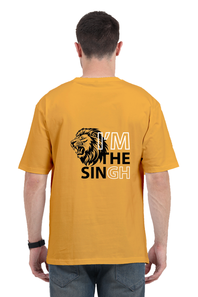 "I'm the Singh" Lion Graphic Oversized T-Shirt