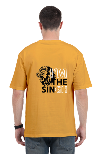 "I'm the Singh" Lion Graphic Oversized T-Shirt