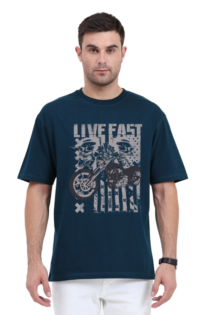 Live Fast Oversized Men's T shirt