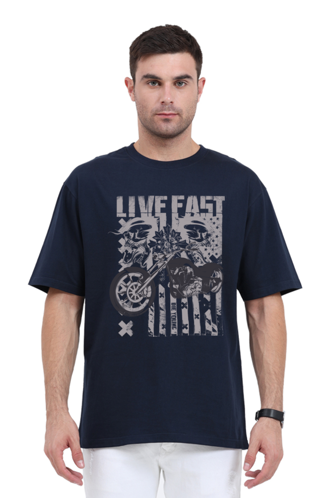 Live Fast Oversized Men's T shirt