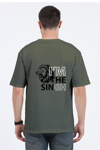 "I'm the Singh" Lion Graphic Oversized T-Shirt