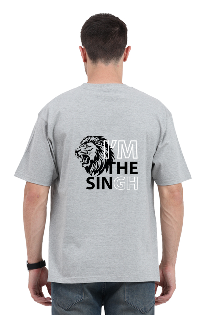 "I'm the Singh" Lion Graphic Oversized T-Shirt