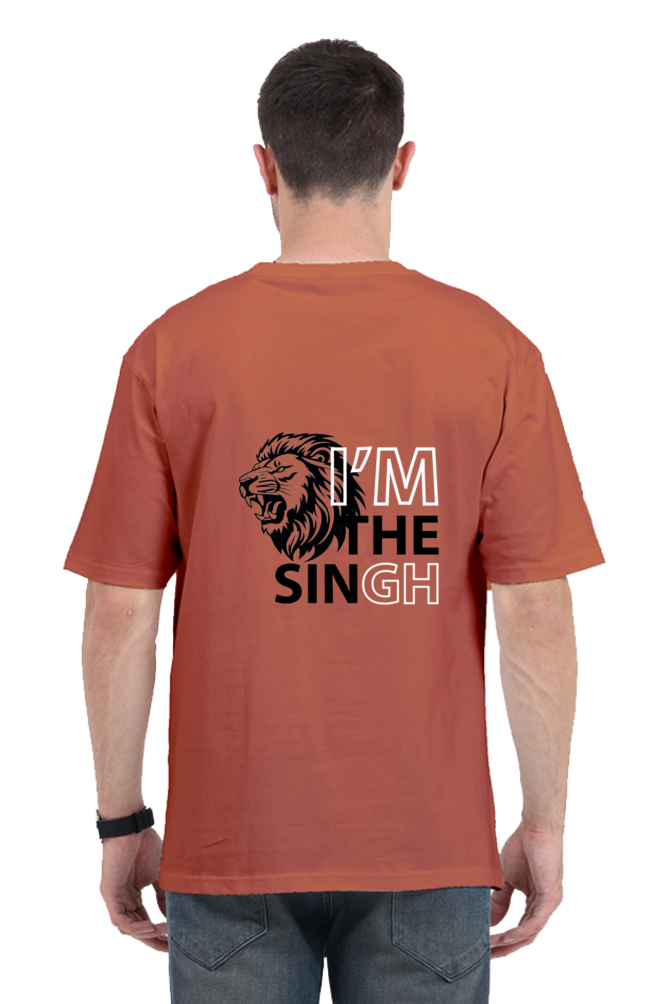 "I'm the Singh" Lion Graphic Oversized T-Shirt