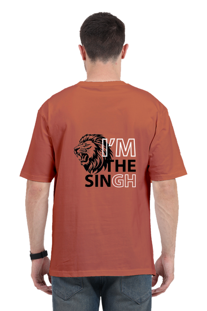 "I'm the Singh" Lion Graphic Oversized T-Shirt