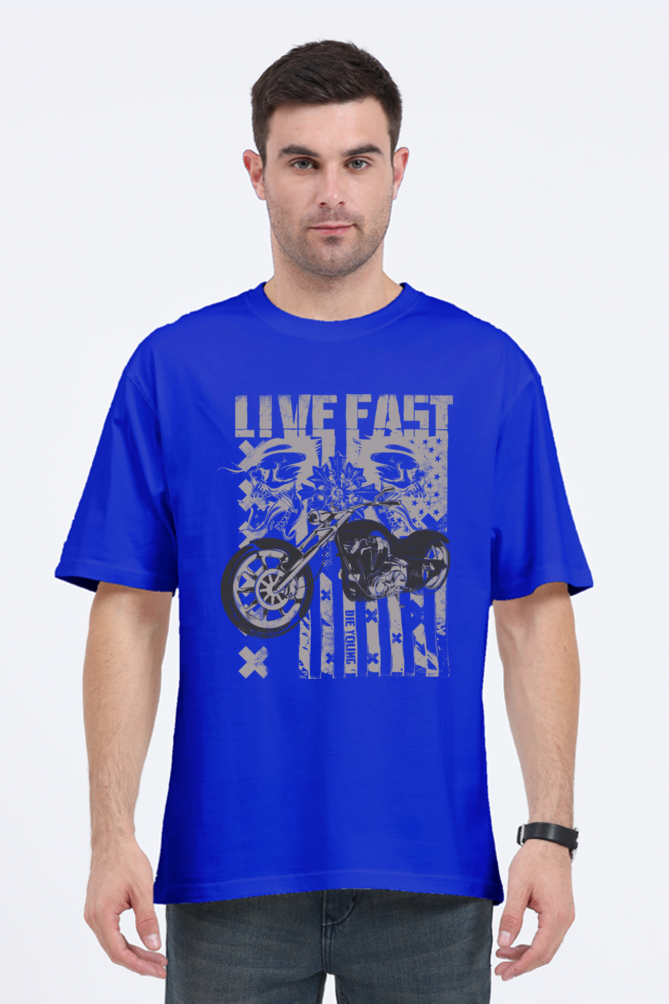 Live Fast Oversized Men's T shirt