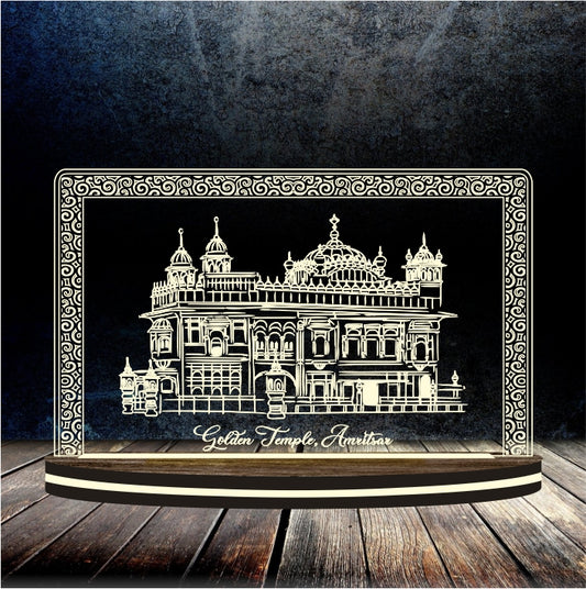 LED ENGRAVED FRAME (GOLDEN TEMPLE) 11*7"