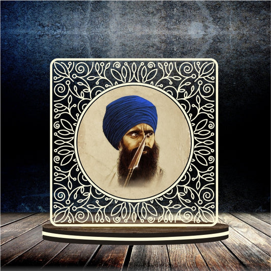 LED ENGRAVED FRAME (SANT BHINDRAWALE JI) 6*6"