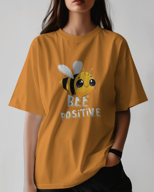 'bee positive' women's oversized t shirt